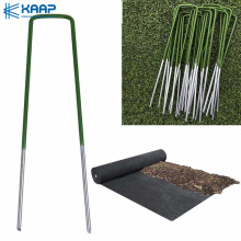 Powder coated ground woven cloth U pins and garden staple factory